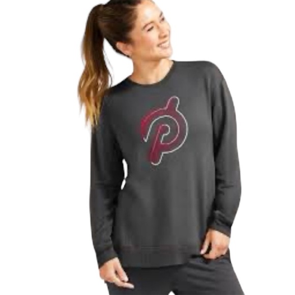 PELOTON Weekender Side Slit Pullover Sweater Charcoal Gray - Picture 1 of 6